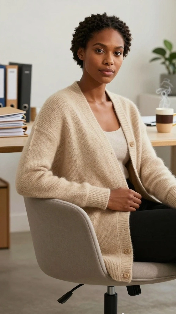 10 Professional Wardrobe Staples Every Office Worker Needs! - 8. Cozy Cardigan 1