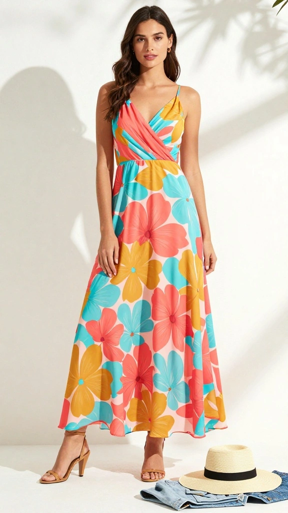 10 Sizzling Summer Outfits for a Chic Curvy Wardrobe (Stay Cool and Stylish!) - 1. Flowy Maxi Dress: The Ultimate Summer Essential 1