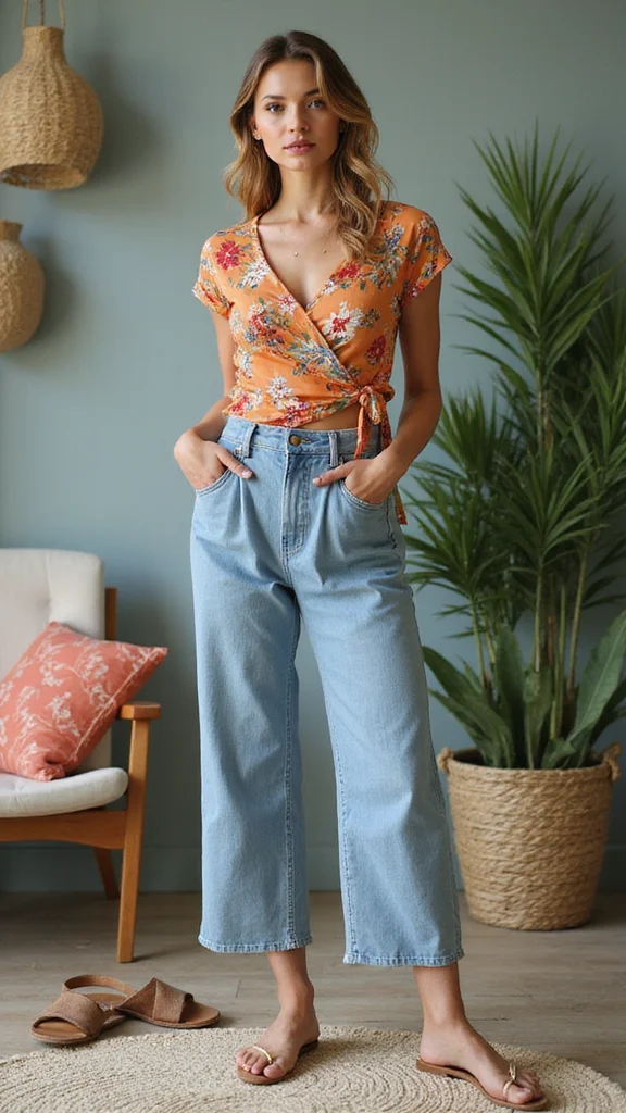 10 Sizzling Summer Outfits for a Chic Curvy Wardrobe (Stay Cool and Stylish!) - 4. Stylish Wrap Tops: Flattering and Fun 1