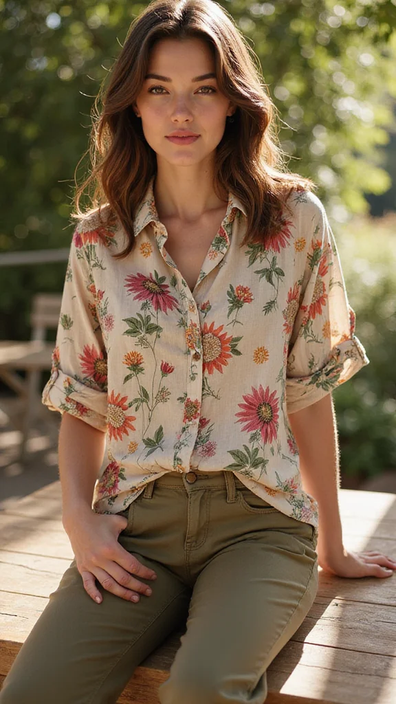 10 Sizzling Summer Outfits for a Chic Curvy Wardrobe (Stay Cool and Stylish!) - 8. Relaxed Fit Button-Downs 1