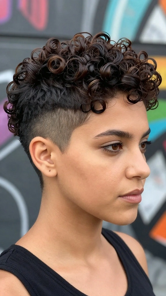 10 Stunning Pixie Cut Shapes for Curly Hair That'll Make You Want to Chop It All Off! - 7. Pixie with Undercut 1
