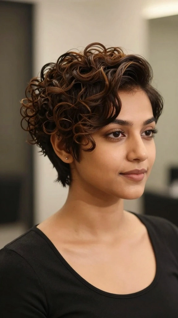 10 Stunning Pixie Cut Shapes for Curly Hair That'll Make You Want to Chop It All Off! - 8. Pixie with Side Part 1