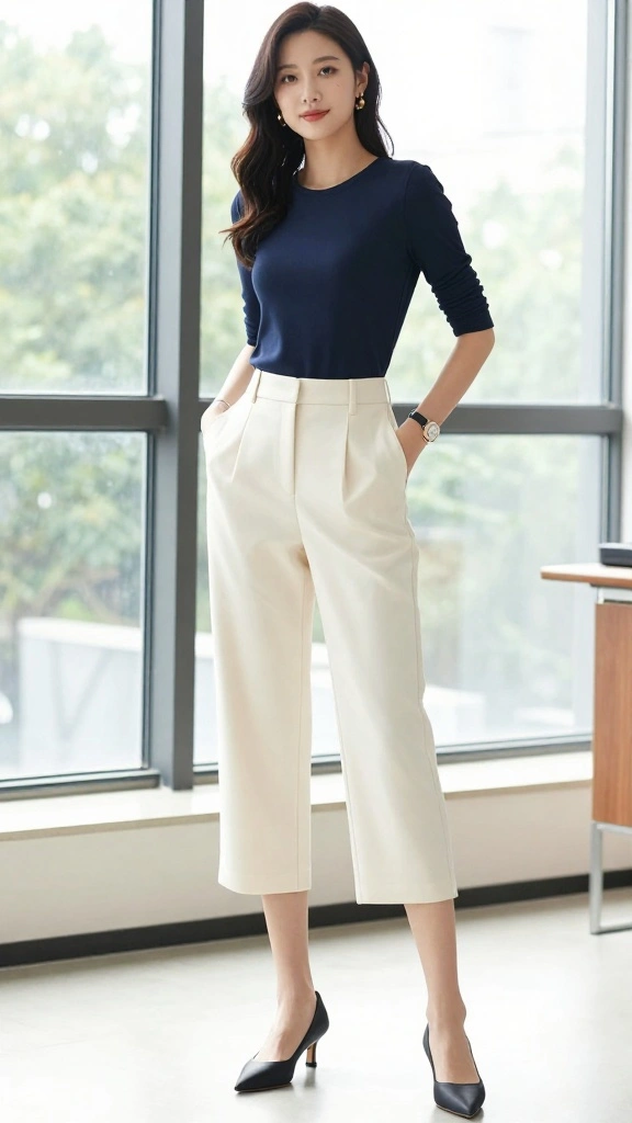 12 Chic Work Looks for Plus Size Fashionistas That Inspire Confidence! - 2. Tailored Culottes with a Chic Top 1