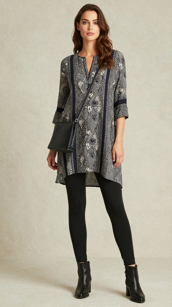 13 Affordable Travel-Friendly Outfits That Look High-End! - 9. Elegant Tunic with Leggings 1
