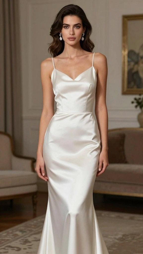 13 Elegant Dress Choices for Weddings That Will Leave Everyone Speechless! - 11. Luxe Satin Slip Dress 1