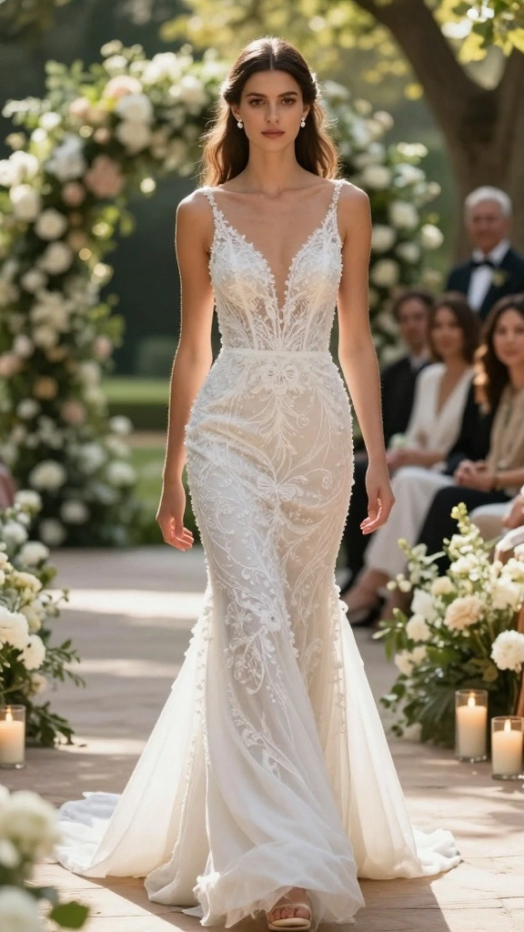 13 Elegant Dress Choices for Weddings That Will Leave Everyone Speechless! - 3. Elegant and Structured Mermaid Dress 1