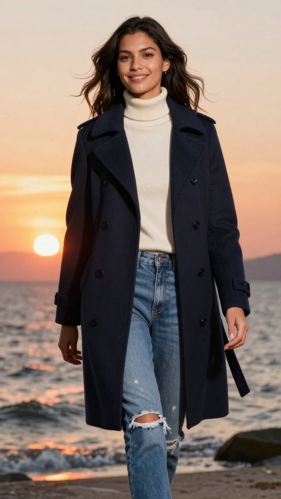 13 Versatile Outerwear Styles That Will Elevate Your Wardrobe Instantly! - 10. Classic Peacoat 1