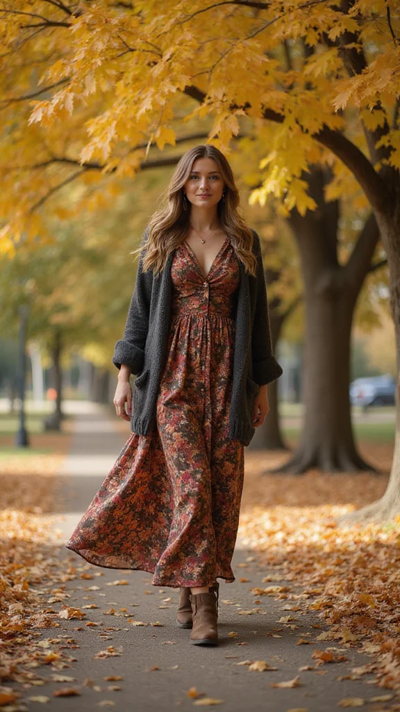 14 Chic Fall Outfits for Mature Women That Will Inspire Your Wardrobe Revamp! - 5. Effortless Maxi Dresses 1
