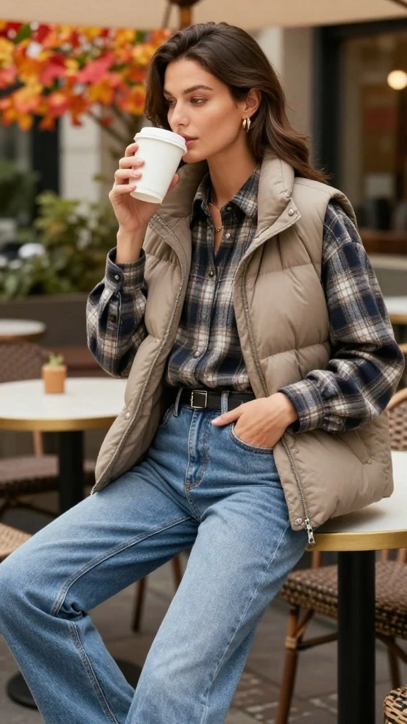 14 Chic Fall Outfits for Mature Women That Will Inspire Your Wardrobe Revamp! - 6. Chic Casual with Denim and Flannel 1