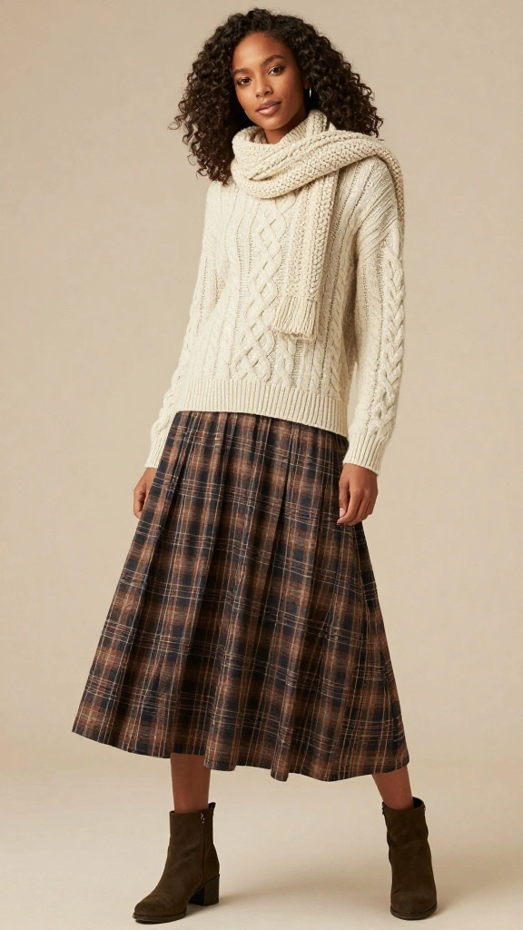 14 Cozy Winter Wardrobe Essentials: Skirts and Knits That Never Go Out of Style! - 10. Cable Knit Sweater 1