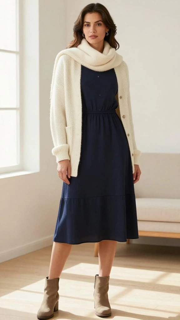 14 Cozy Winter Wardrobe Essentials: Skirts and Knits That Never Go Out of Style! - 14. Layered Midi Dress 1