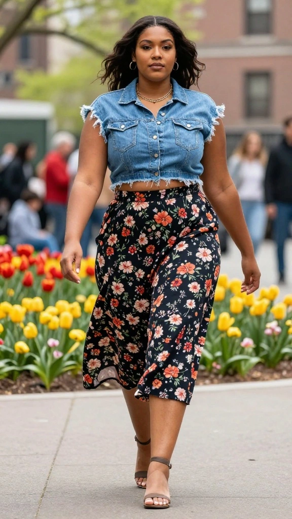 14 Must-Have Plus Size Denim Looks for Hot Summer Days (Wait Until You See #1!) - 5. Cropped Denim Tops 1