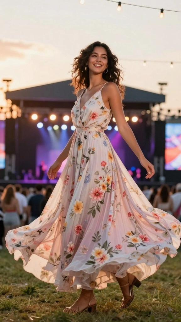 15 Chic Western Wear Picks for Concerts That Dominate the Style Game! - 2. Flowy Maxi Dress 1