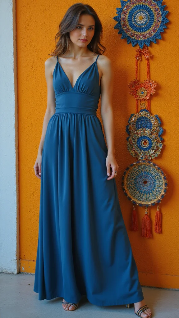 15 Color Combinations for Mature Women That Will Make You Shine! - 13. Steel Blue and Marigold 1