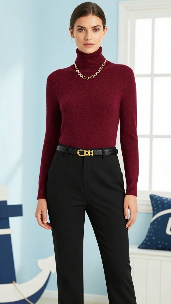 15 Elegant Knitwear Pieces to Elevate Your Cruise Fashion Game! - 2. Elegant Turtleneck Sweater 1