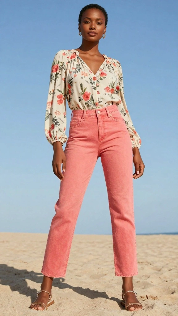 15 Stunning Bold Denim Colors You Need in Your Closet Right Now (Warning: #4 Is a Game Changer!) - 10. Coral Pink: Vibrant and Fun 1