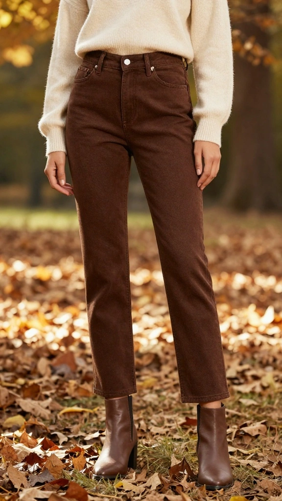 15 Stunning Bold Denim Colors You Need in Your Closet Right Now (Warning: #4 Is a Game Changer!) - 12. Chocolate Brown: Earthy and Grounded 1