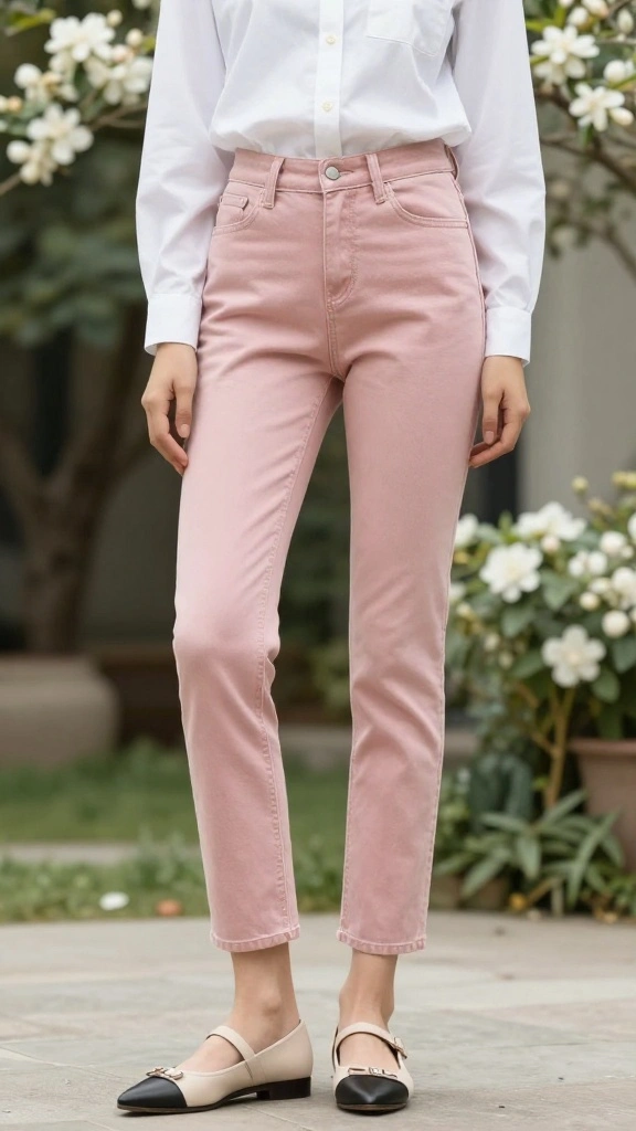 15 Stunning Bold Denim Colors You Need in Your Closet Right Now (Warning: #4 Is a Game Changer!) - 7. Blush Pink: Sweet and Charming 1