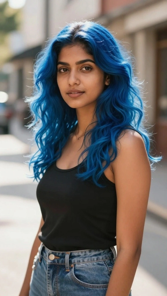 15 Unique Vibrant Hair Shades to Rock in 2026 - Get Inspired! - 2. Electric Blue Waves 1