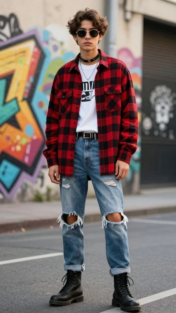15 Vintage Grunge Looks That Are So Hot Right Now (You Won't Believe #5!) - 1. The Timeless Flannel 1