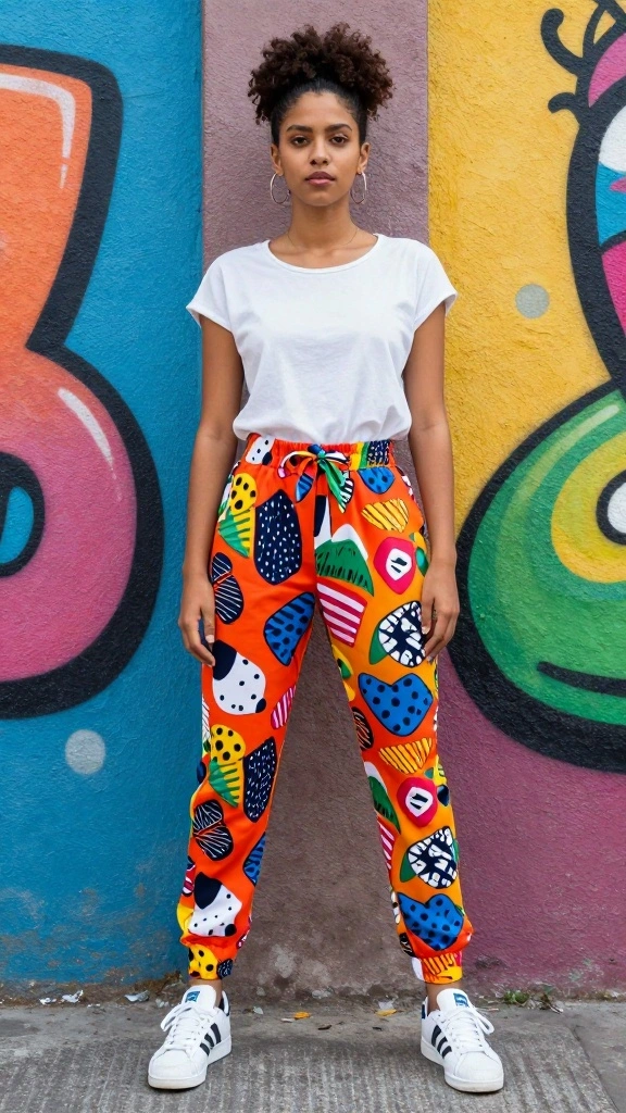 16 Casual Chic Street Style Inspirations Featuring Adidas Sneakers You Can't Miss! - 14. Bold Prints and Patterns 1