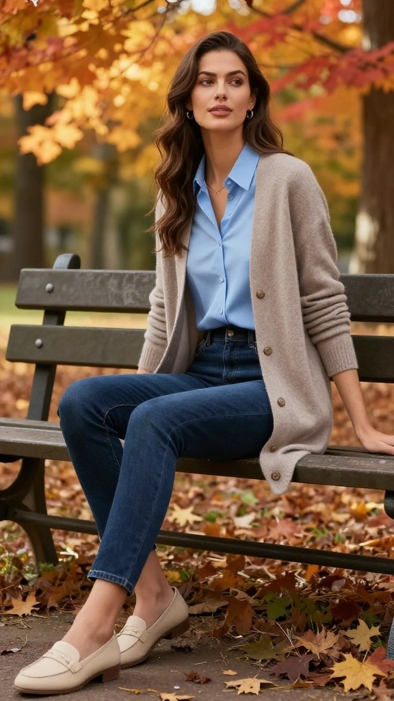 16 Color Palettes for Fall Outfits That Will Inspire Your Next Look! - 8. Light Blue and Taupe 1