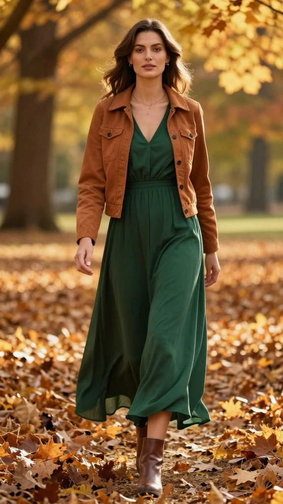 16 Color Palettes for Fall Outfits That Will Inspire Your Next Look! - 9. Forest Green and Burnt Sienna 1