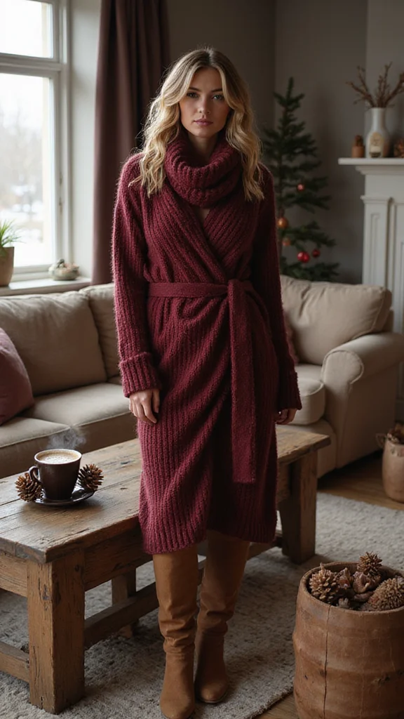 16 Fashion-Forward Winter Dress Trends You Can't Afford to Miss! - 1. Cozy Knit Wrap Dresses 1