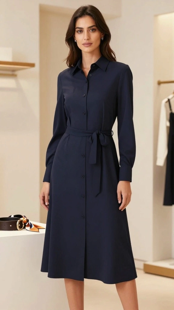 16 Fashion-Forward Winter Dress Trends You Can't Afford to Miss! - 7. Tailored Shirt Dresses 1