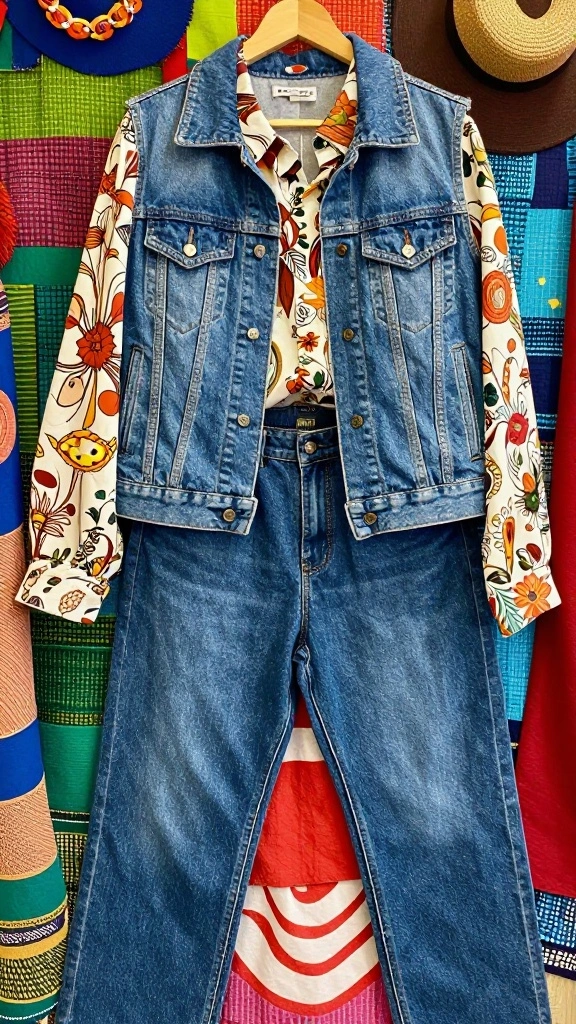 16 Fashion Tips for Rocking Casual Elegance with Denim! - 11. Play with Prints and Patterns 1