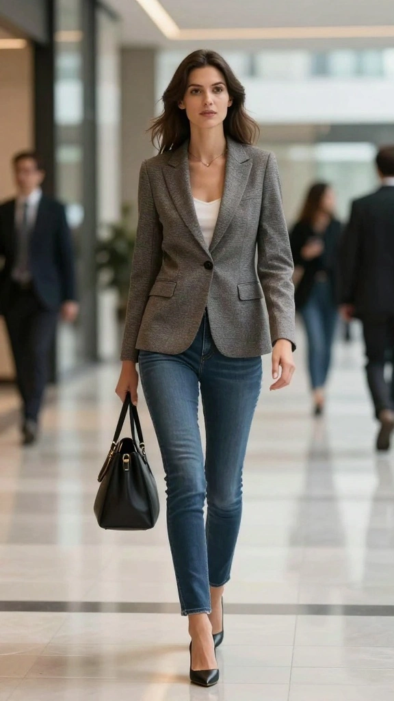16 Must-Have Top and Jeans Combos for a Fashion-Forward Look! - 16. Blazer & Slim-Fit Jeans 1