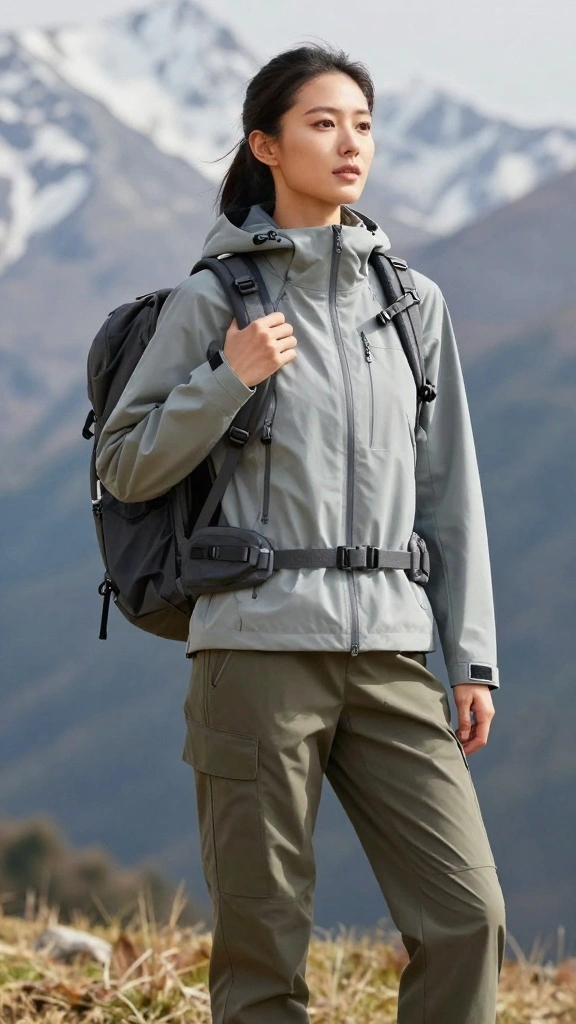 16 Stylish Minimalist Travel Outfits That Will Turn Heads on Your Trip! - 10. Functional Backpack & All-Weather Outfit 1