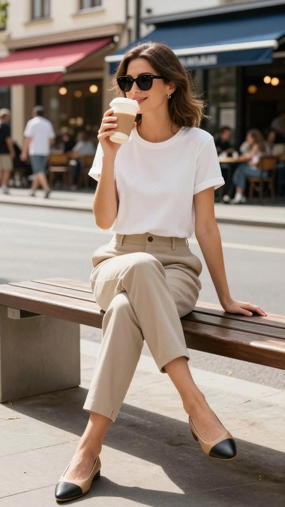 16 Summer Outfits That Are Perfect for Those Lazy Days (Check Out #11!) - 7. Chino Pants and T-Shirt 1
