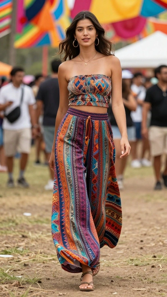 16 Weekend Outfits You Need to Try This Season - 13. Bohemian Chic with Wide-Leg Trousers 1