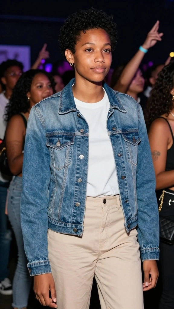 17 Denim Jacket Styles to Rock at Your Next Concert - 16. Two-Tone Denim Jacket 1