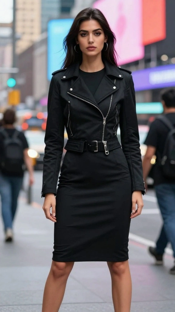 17 Fashion Staples: The Best Outerwear to Pair with Your Favorite Dresses! - 11. Sleek Moto Jacket 1
