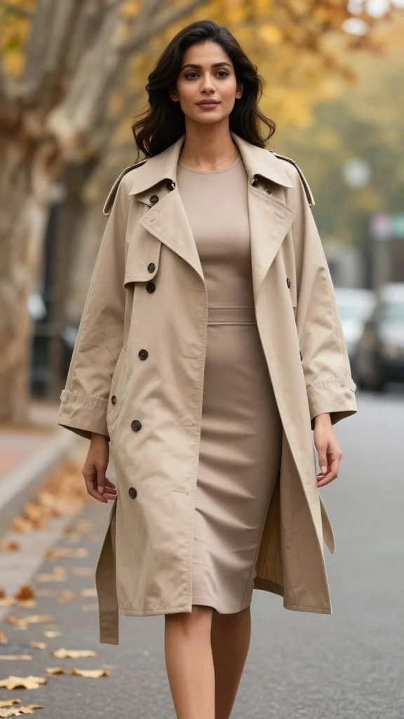 17 Fashion Staples: The Best Outerwear to Pair with Your Favorite Dresses! - 12. Chic trench-inspired Poncho 1