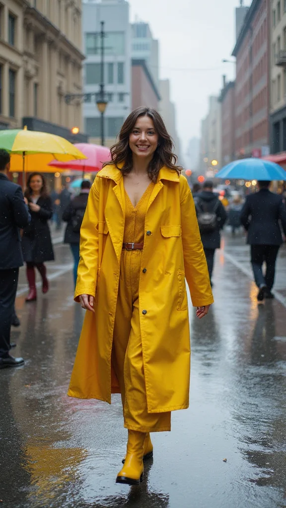 17 Fashion Staples: The Best Outerwear to Pair with Your Favorite Dresses! - 13. Playful Colorful Raincoat 1