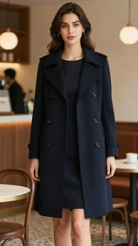 17 Fashion Staples: The Best Outerwear to Pair with Your Favorite Dresses! - 7. Minimalist Peacoat 1