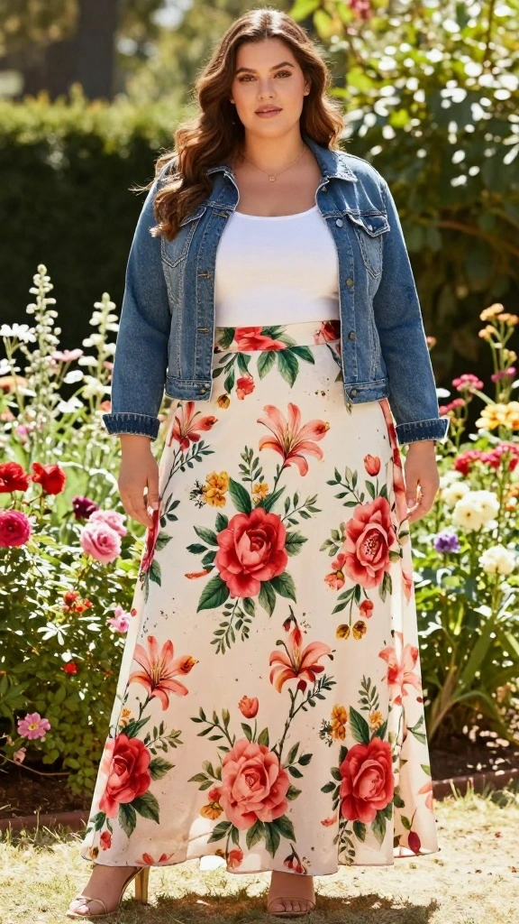 17 Flattering Plus Size Maxi Skirts Perfect for Any Occasion - 1. Floral Delight: Embrace Nature's Beauty 1