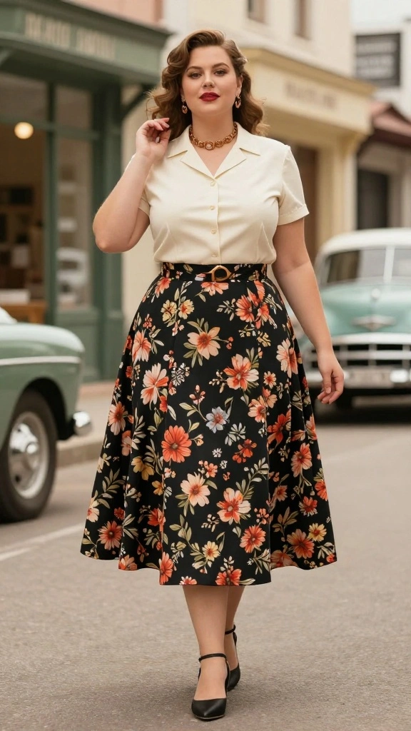 17 Flattering Plus Size Maxi Skirts Perfect for Any Occasion - 14. Vintage-Inspired: Timeless Elegance 1