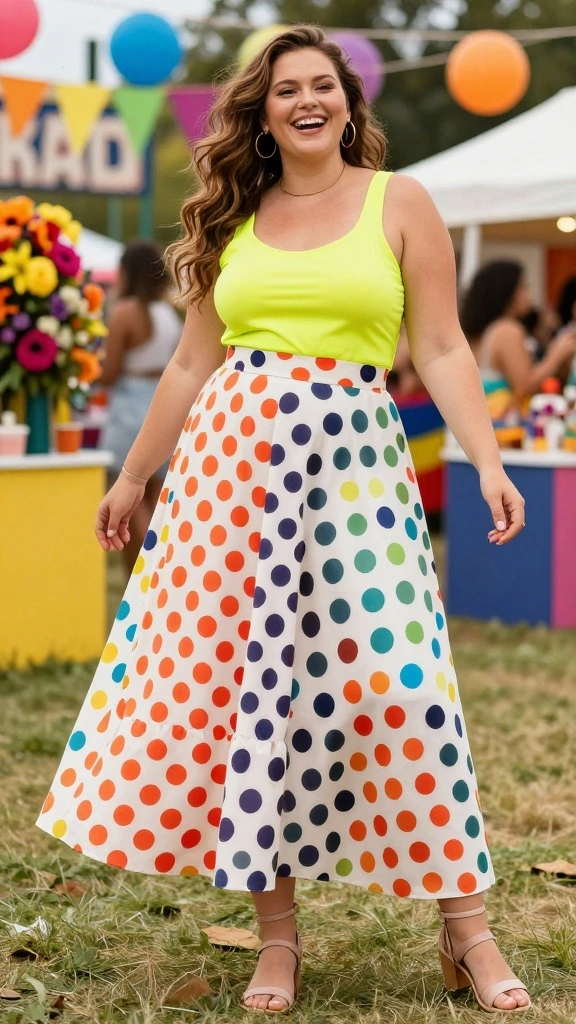17 Flattering Plus Size Maxi Skirts Perfect for Any Occasion - 7. Playful Polka Dots: Fun and Flirty 1