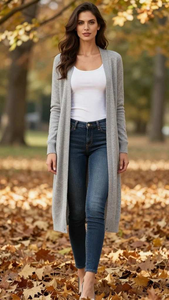 17 Trendy Weekend Versatile Outfit Formulas That You’ll Love! - 6. Layered Look with a Long Cardigan 1