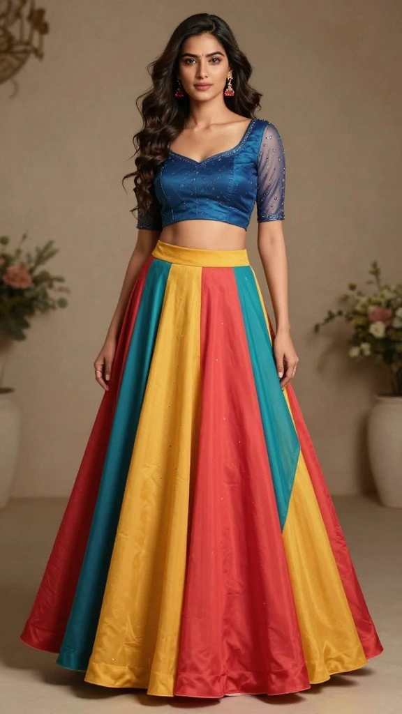 18 Breathtaking Bridal Lehenga Inspirations to Elevate Your Wedding Day! - 4. Contemporary Cuts: Asymmetrical Styles 1