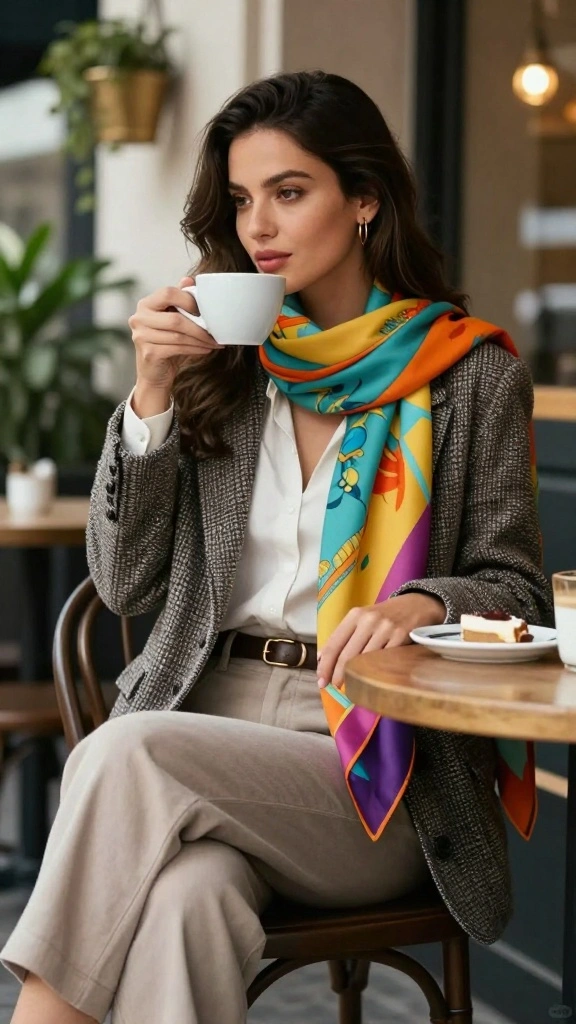 18 Chic Outfits for Mature Women That'll Make You Look Fabulous at Any Age! - 11. Layered Look with Scarves 1