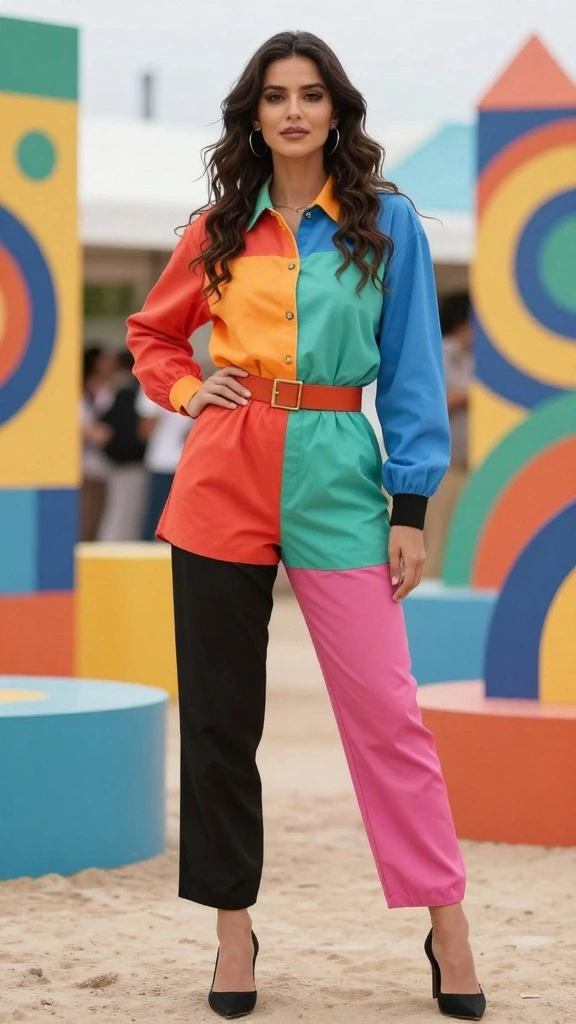 18 Chic Outfits for Mature Women That'll Make You Look Fabulous at Any Age! - 16. Playful Color Blocking 1