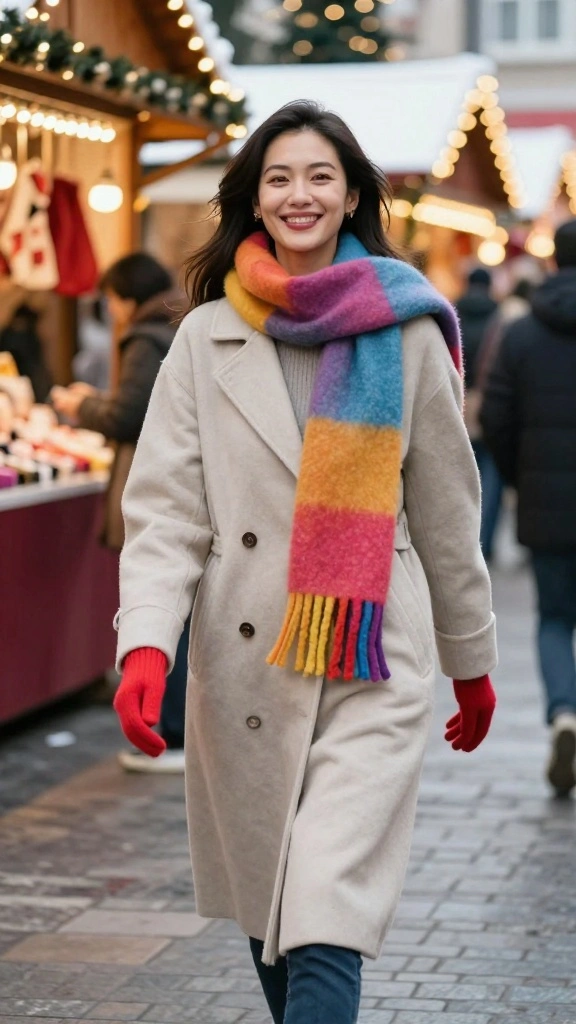 18 Chic Winter Styles to Keep You Warm and Fabulous (Don’t Miss #6!) - 11. Brightly Colored Accessories 1