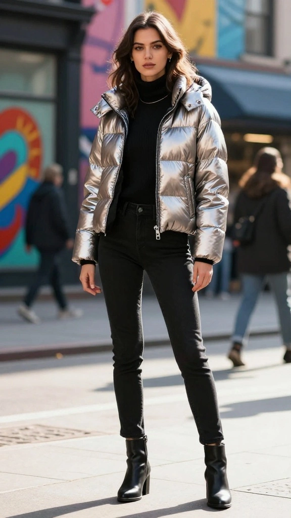 18 Chic Winter Styles to Keep You Warm and Fabulous (Don’t Miss #6!) - 9. Puffer Jackets with Flair 1