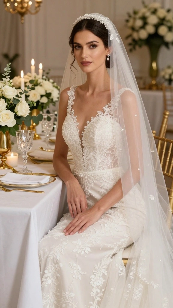 18 Color Ideas for a Modern Civil Wedding That Will Leave Guests in Awe! - 1. Classic White and Gold 1