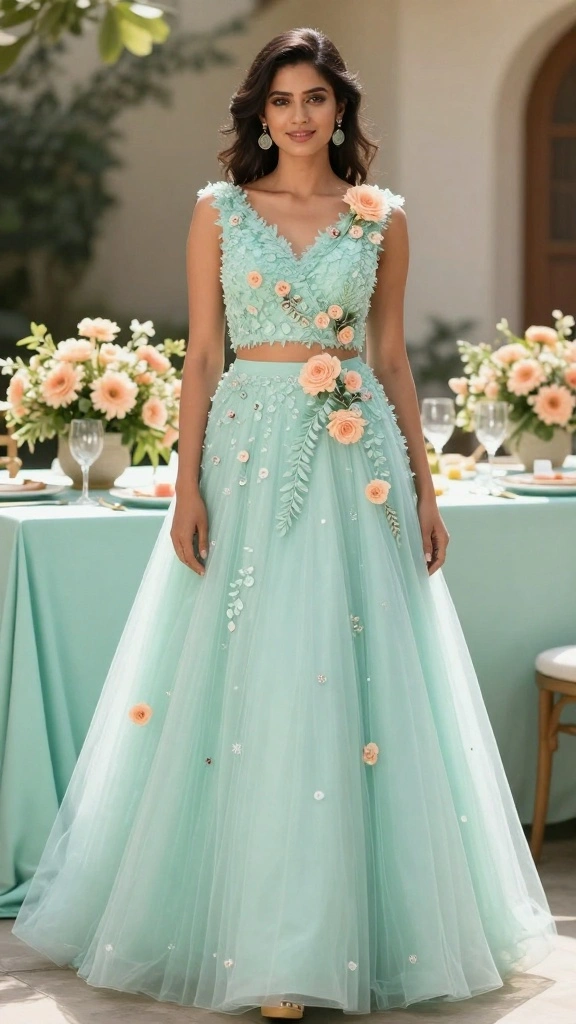 18 Color Ideas for a Modern Civil Wedding That Will Leave Guests in Awe! - 12. Frosted Mint and Peach 1